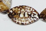 CAB637 15.5 inches 25*35mm marquise leopard skin agate beads