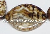 CAB638 15.5 inches 30*40mm marquise leopard skin agate beads