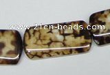 CAB640 15.5 inches 15*30mm rectangle leopard skin agate beads