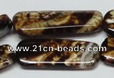 CAB641 15.5 inches 15*40mm rectangle leopard skin agate beads
