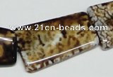 CAB643 15.5 inches 20*35mm trapezoid leopard skin agate beads