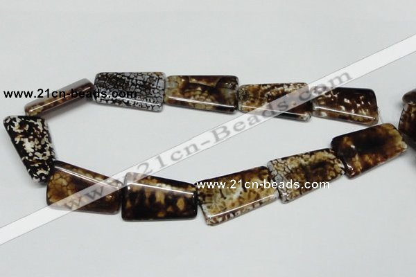 CAB643 15.5 inches 20*35mm trapezoid leopard skin agate beads