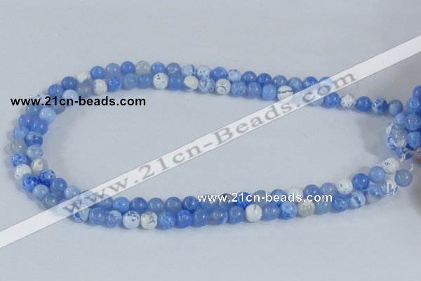 CAB645 15.5 inches 8mm round fire crackle agate beads wholesale