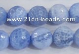 CAB651 15.5 inches 14mm faceted round fire crackle agate beads