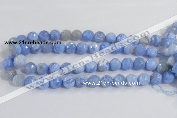 CAB651 15.5 inches 14mm faceted round fire crackle agate beads