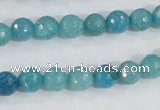 CAB653 15.5 inches 8mm faceted round fire crackle agate beads