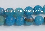 CAB654 15.5 inches 10mm faceted round fire crackle agate beads