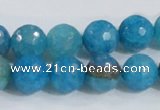 CAB655 15.5 inches 12mm faceted round fire crackle agate beads