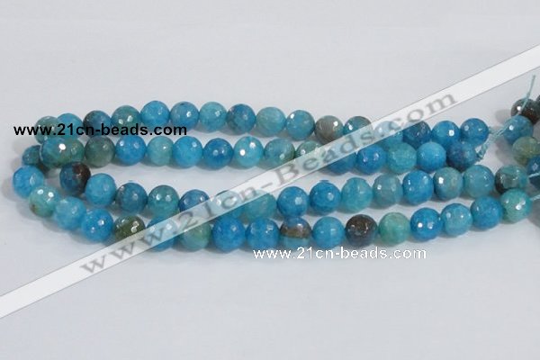 CAB655 15.5 inches 12mm faceted round fire crackle agate beads