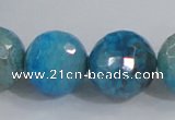 CAB658 15.5 inches 18mm faceted round fire crackle agate beads