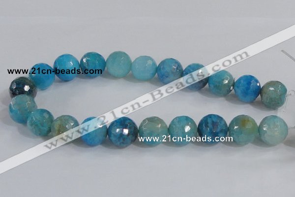 CAB658 15.5 inches 18mm faceted round fire crackle agate beads