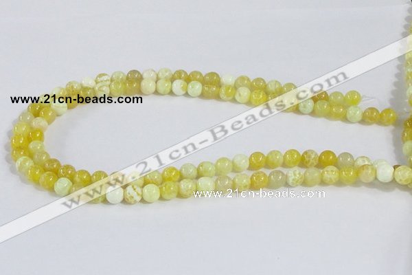 CAB659 15.5 inches 8mm round fire crackle agate beads wholesale