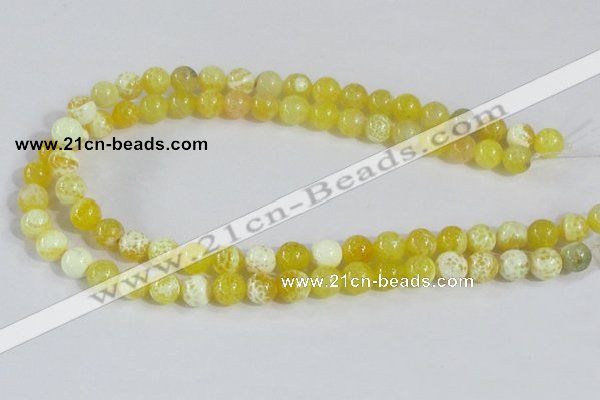 CAB660 15.5 inches 10mm round fire crackle agate beads wholesale