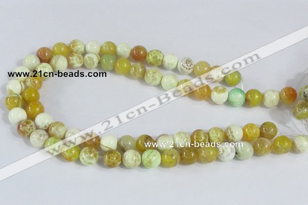 CAB661 15.5 inches 12mm round fire crackle agate beads wholesale