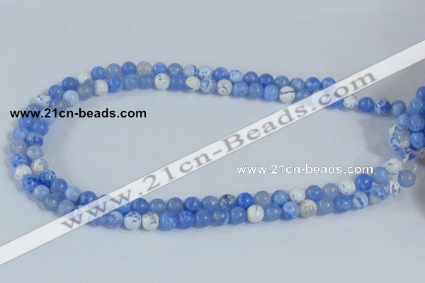 CAB665 15.5 inches 6mm round fire crackle agate beads wholesale