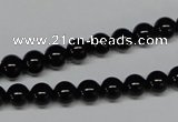 CAB723 15.5 inches 6mm round black agate gemstone beads wholesale