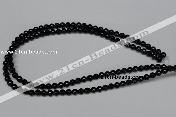 CAB723 15.5 inches 6mm round black agate gemstone beads wholesale