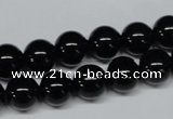 CAB725 15.5 inches 10mm round black agate gemstone beads wholesale