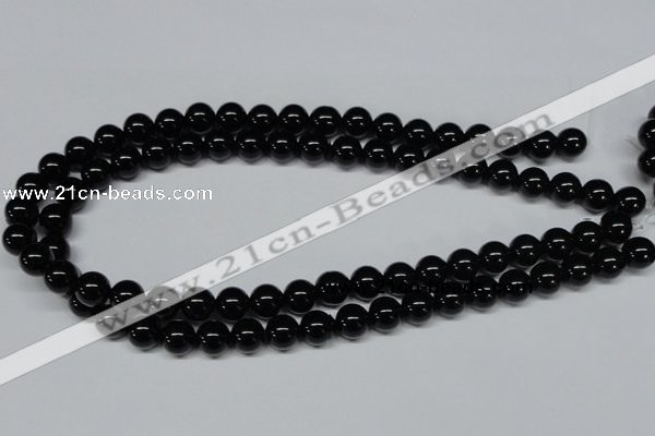 CAB725 15.5 inches 10mm round black agate gemstone beads wholesale