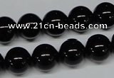 CAB726 15.5 inches 12mm round black agate gemstone beads wholesale