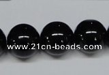 CAB728 15.5 inches 16mm round black agate gemstone beads wholesale