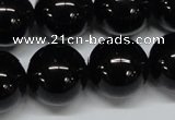 CAB729 15.5 inches 18mm round black agate gemstone beads wholesale