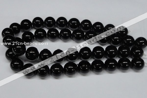 CAB729 15.5 inches 18mm round black agate gemstone beads wholesale