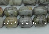 CAB73 15.5 inches 12*16mm egg-shaped silver needle agate beads