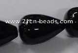 CAB743 15.5 inches 20*30mm teardrop black agate gemstone beads