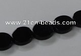 CAB750 15.5 inches 10*12mm oval black agate gemstone beads