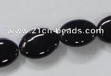 CAB759 15.5 inches 13*18mm oval black agate gemstone beads wholesale