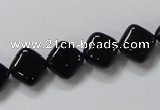 CAB765 15.5 inches 10*10mm diamond black agate gemstone beads