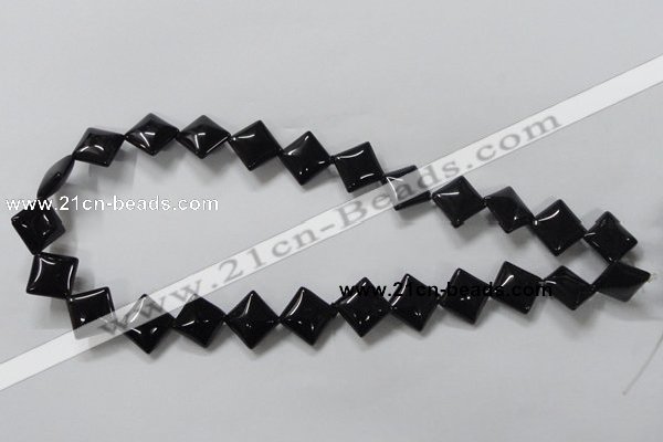 CAB766 15.5 inches 12*12mm diamond black agate gemstone beads