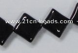 CAB767 15.5 inches 14*14mm diamond black agate gemstone beads