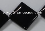 CAB768 15.5 inches 25*25mm diamond black agate gemstone beads