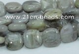 CAB77 15.5 inches 12*12mm square silver needle agate gemstone beads