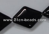 CAB770 15.5 inches 22*30mm rhombic black agate gemstone beads