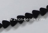 CAB774 15.5 inches 8*8mm triangle black agate gemstone beads