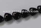CAB775 15.5 inches 10*10mm triangle black agate gemstone beads