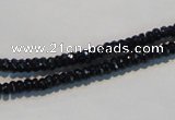 CAB785 15.5 inches 2*4mm faceted rondelle black agate gemstone beads