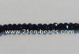 CAB786 15.5 inches 3*5mm faceted rondelle black agate gemstone beads