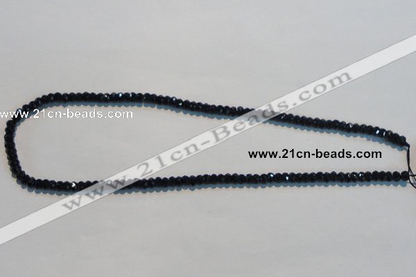 CAB786 15.5 inches 3*5mm faceted rondelle black agate gemstone beads