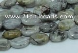 CAB79 15.5 inches 8*12mm oval silver needle agate gemstone beads