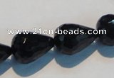 CAB800 15.5 inches 14*20mm faceted teardrop black gemstone agate beads