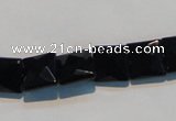 CAB801 15.5 inches 10*10mm faceted square black gemstone agate beads