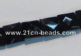 CAB802 15.5 inches 12*12mm faceted square black gemstone agate beads