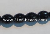 CAB817 15.5 inches 10*12mm faceted rice black agate gemstone beads