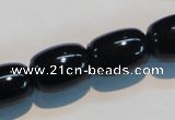 CAB820 15.5 inches 13*18mm drum black agate gemstone beads wholesale