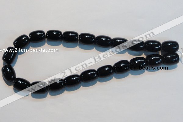 CAB820 15.5 inches 13*18mm drum black agate gemstone beads wholesale