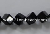 CAB831 15.5 inches 8*8mm cube black agate gemstone beads wholesale